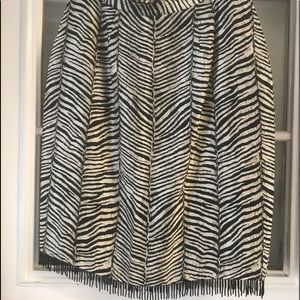 Pure Silk Zebra Print Skirt Size 10